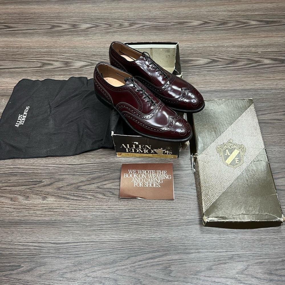 NEW Allen Edmonds McAllister Burgundy Wingtip Oxfords 9 C